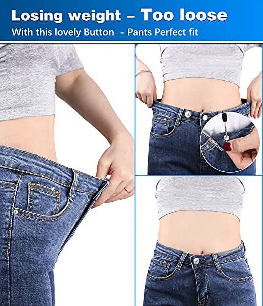 Jeans Button Replacement No Sew: YUANHANG 24 Sets Metal Buttons for Pants -  Instant Adjustable Button - Tighten Waist Size by 1 Inch or Extend an Extra  Inch - Contains A Removable Screwdriver 